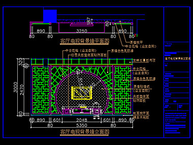 家裝CAD圖紙[83],中式風格4室CAD全套施工圖免費下載