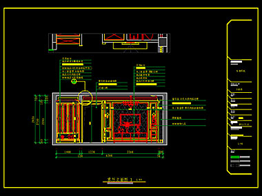 家裝CAD圖紙[129],歐式風格3室2廳CAD施工圖全套下載