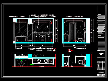 家裝CAD圖紙[184],中式風格大平層CAD施工圖 世茂天城臻園