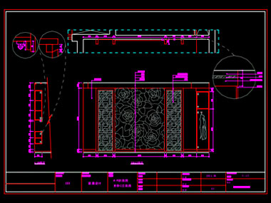 家裝CAD圖紙[188],新中式風格4室2廳CAD施工圖 滿庭芳